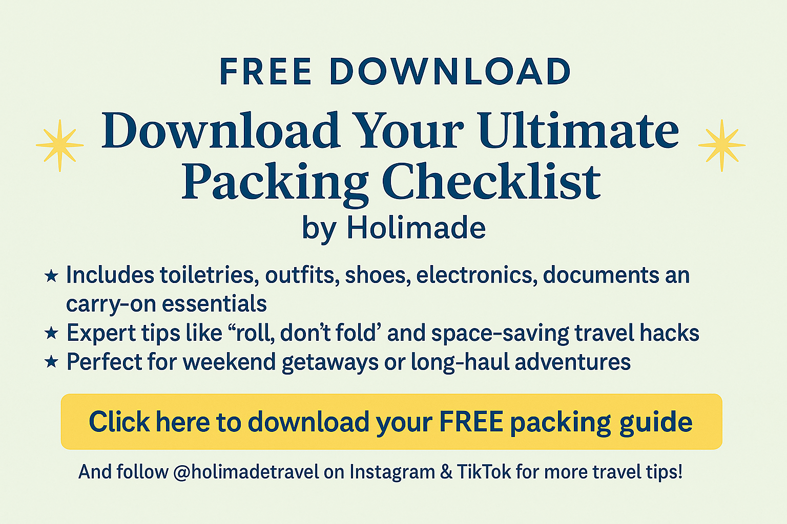 Packing travel guide