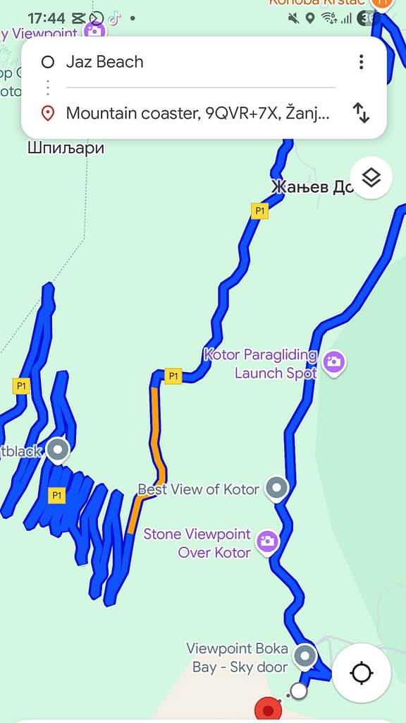 Googe maps pic showing the serpentine road