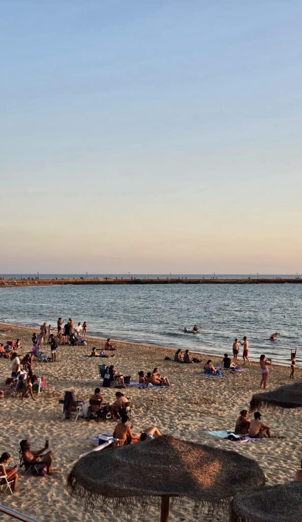 La Caleta beach at sunset in Cadiz Andalusia Spain